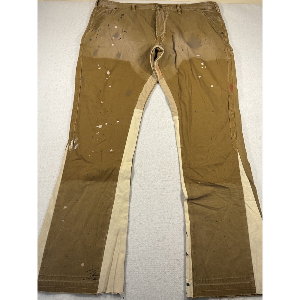 Mnml Y2K Minimalist LA Carpenter Pants Men 40x34 Brown Spelt High Rise Flare Leg